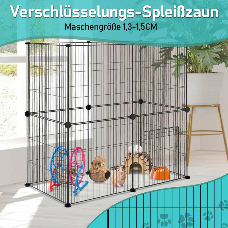 Freigehege Laufgitter Freigehege DIY Kaninchen Welpenauslauf 24 Stück 35x35cm