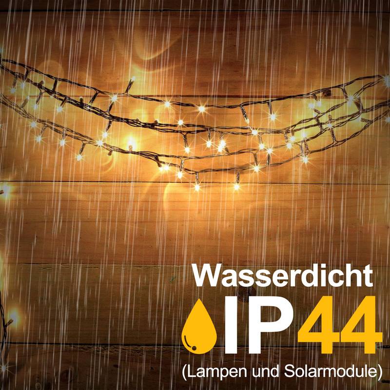 80M 800LEDs Solar Lichterkette 8 Beleuchtungsmodell IP44 Wasserdicht Außen Garten Party Weihnachten Deko Warmweiß 2 Stück