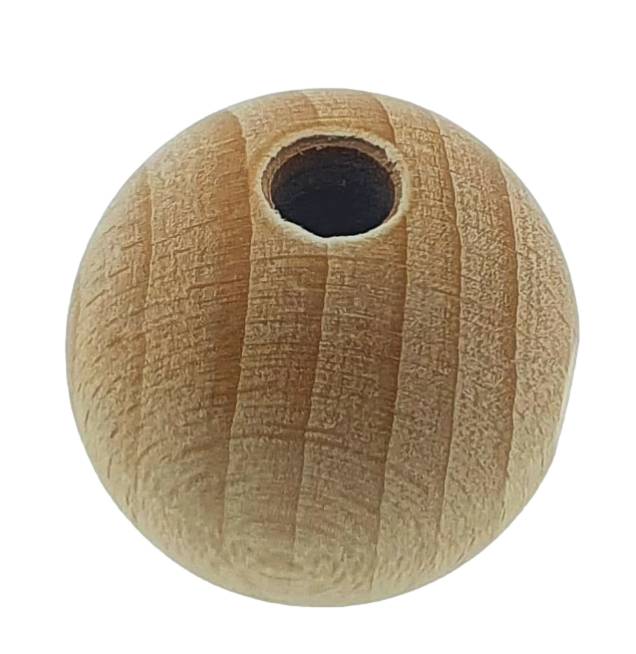 20 x Holzkugeln Ø 35 mm mit 8 mm Bohrung zum Basteln aus Buchenholz
