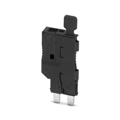 Ein blauer Stecker mit orangefarbenen Verriegelungshebeln, entwickelt zum sicheren Befestigen von elektrischen Drähten.