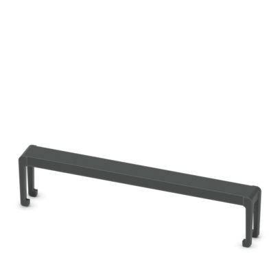 Ein eleganter, minimalistischer schwarzer Tisch mit rechteckiger Tischplatte und vier Beinen, aus einer Schrägansicht betrachtet.