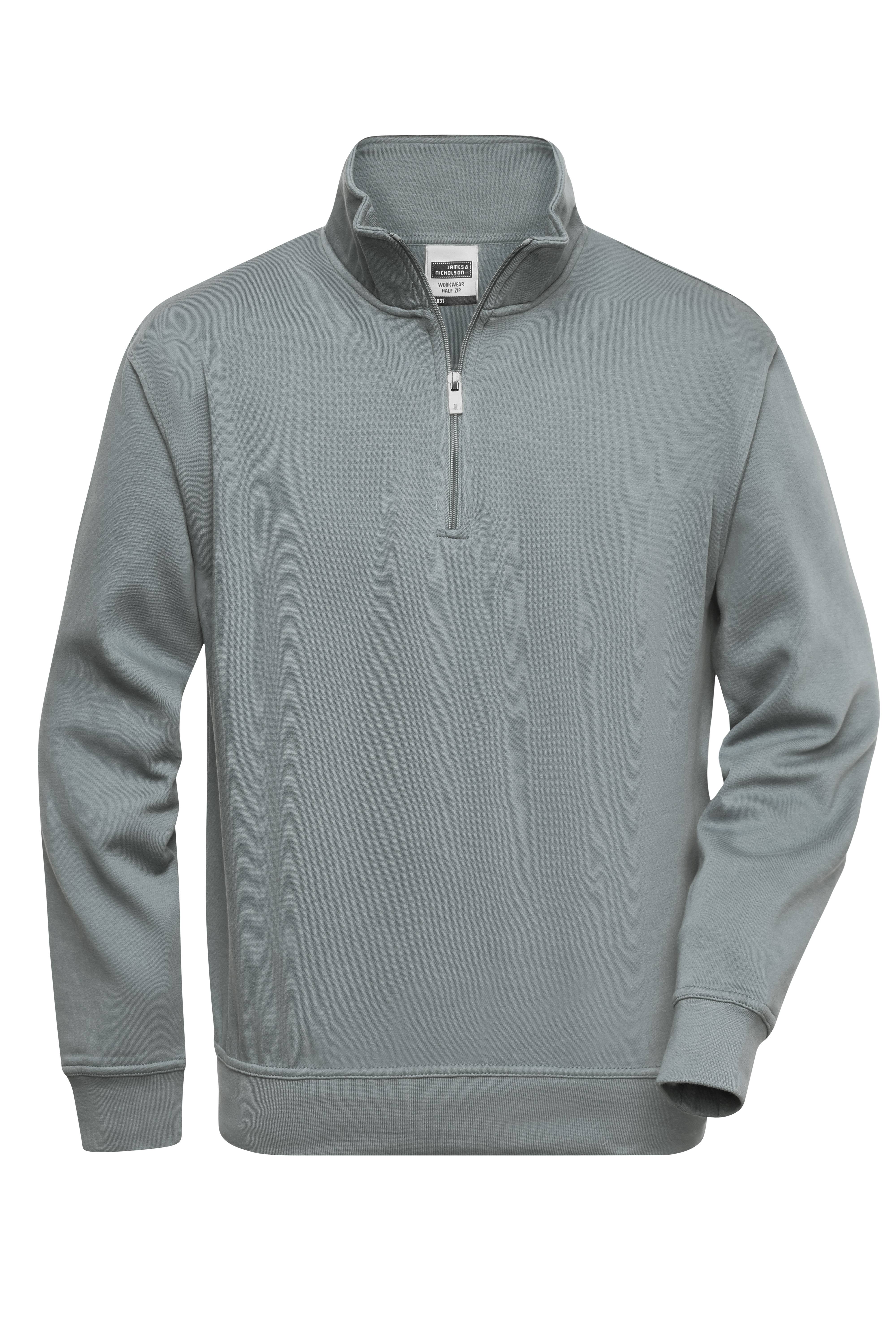 James & Nicholson® Workwear Half Zip Sweat JN831 Größe:XL dark-grey