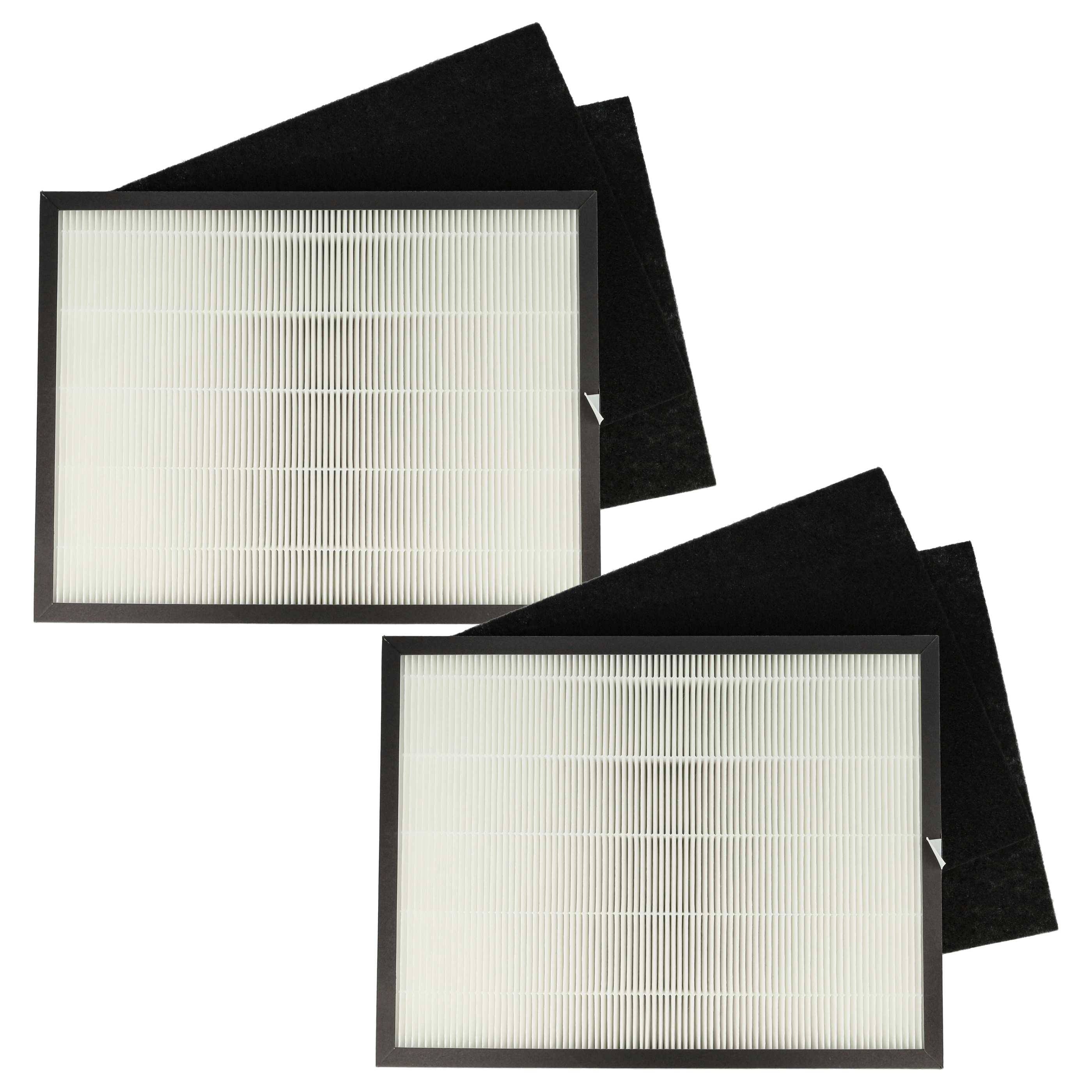 vhbw 6-teiliges Filter-Set kompatibel mit Rowenta Intense Pure Air PU2120 Luftreiniger - HEPA-Filter, Aktivkohlefilter