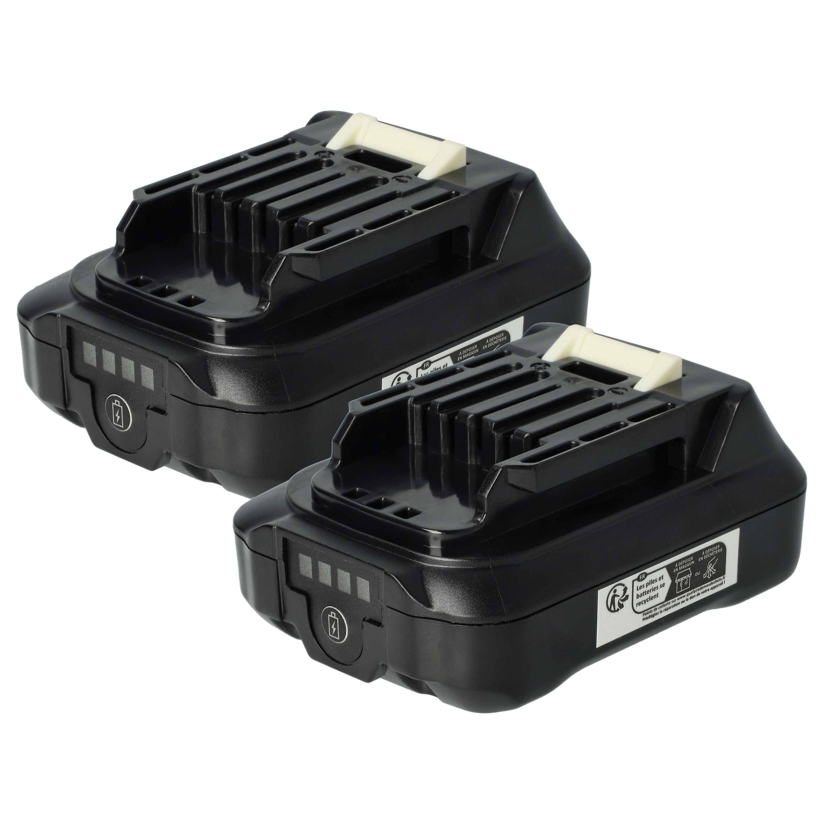 vhbw 2x Akku kompatibel mit Makita CL107FD, CL106FDSY, CL106FDSMW, CL106FDZ, CL106FDSYW, CL106FDZW Werkzeug (2500 mAh, Li-Ion, 12 V)