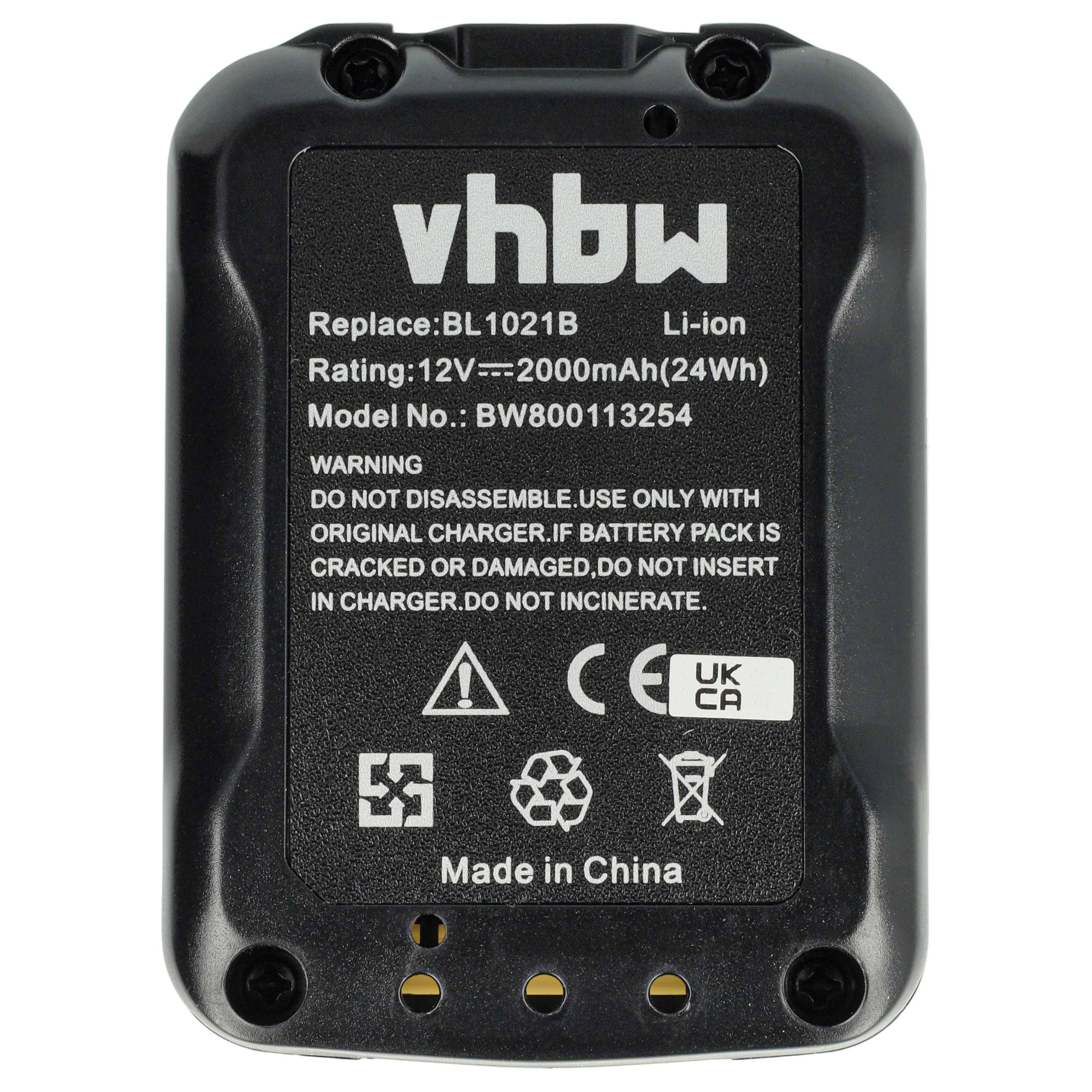 vhbw 3x Akku kompatibel mit Makita FD05R1, FD06R1, DT03R1, FD05, DT03, FD06, FD05Z, DT03Z, DS032DZ Werkzeug (2000 mAh, Li-Ion, 12 V)
