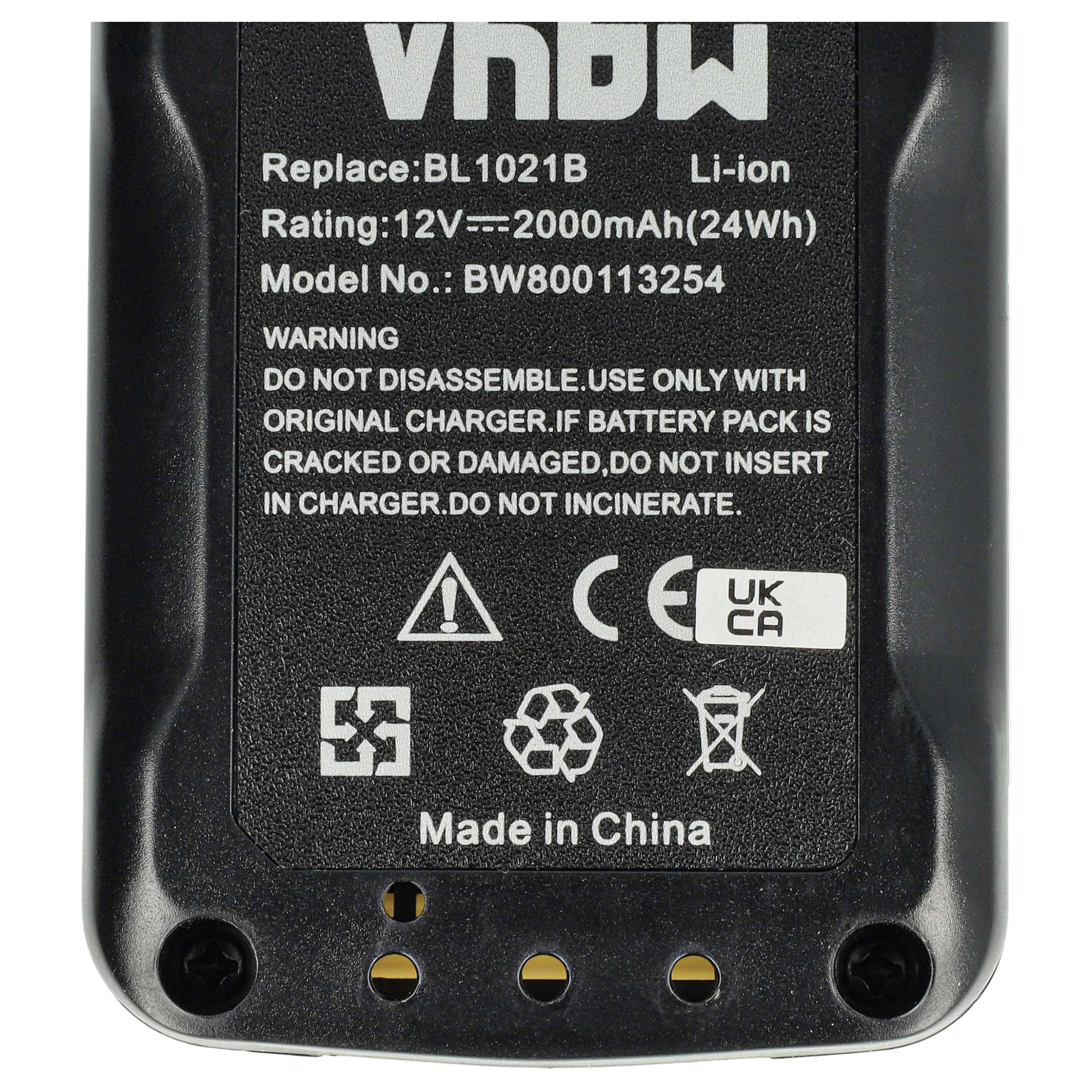 vhbw 3x Akku kompatibel mit Makita FD05R1, DT03R1, FD05, DT03, FD06, FD05Z, DT03Z, DS032DZ, DS032DY1J Werkzeug (2000 mAh, Li-Ion, 12 V)