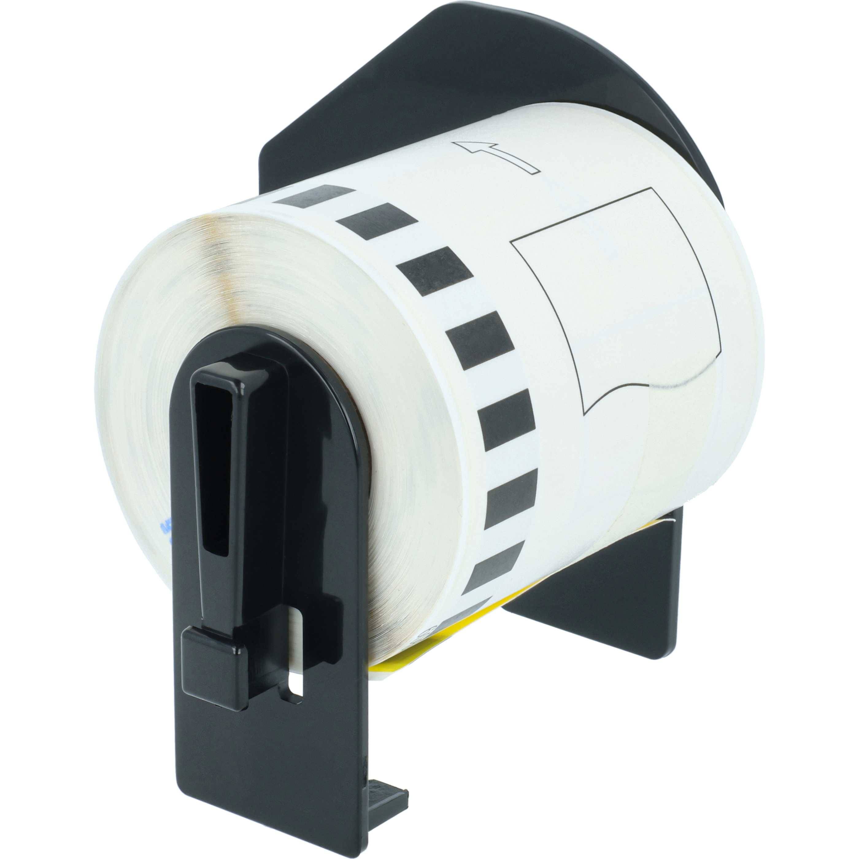 vhbw 10x Etiketten-Rolle mit Halter 62mm x 15,24m (1 Etikette) kompatibel mit Brother PT QL-550, QL-560 Etiketten-Drucker - Premium