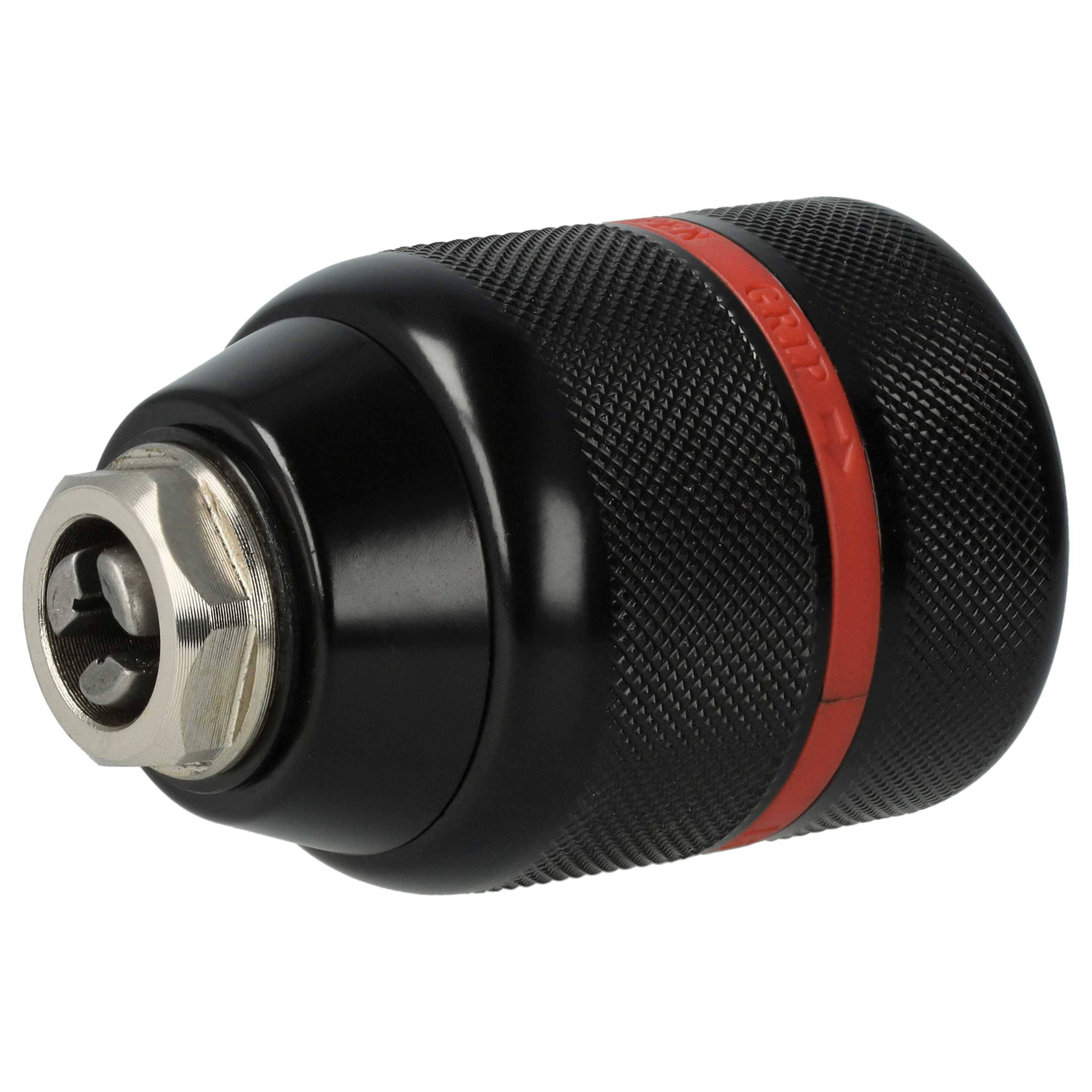 vhbw Schnellspannbohrfutter kompatibel mit Metabo SBE 760, SBE 650 Impuls, SBEV 1000 Akku Bohrschrauber, Bohrmaschinen Rot Schwarz, Für Rechts-/