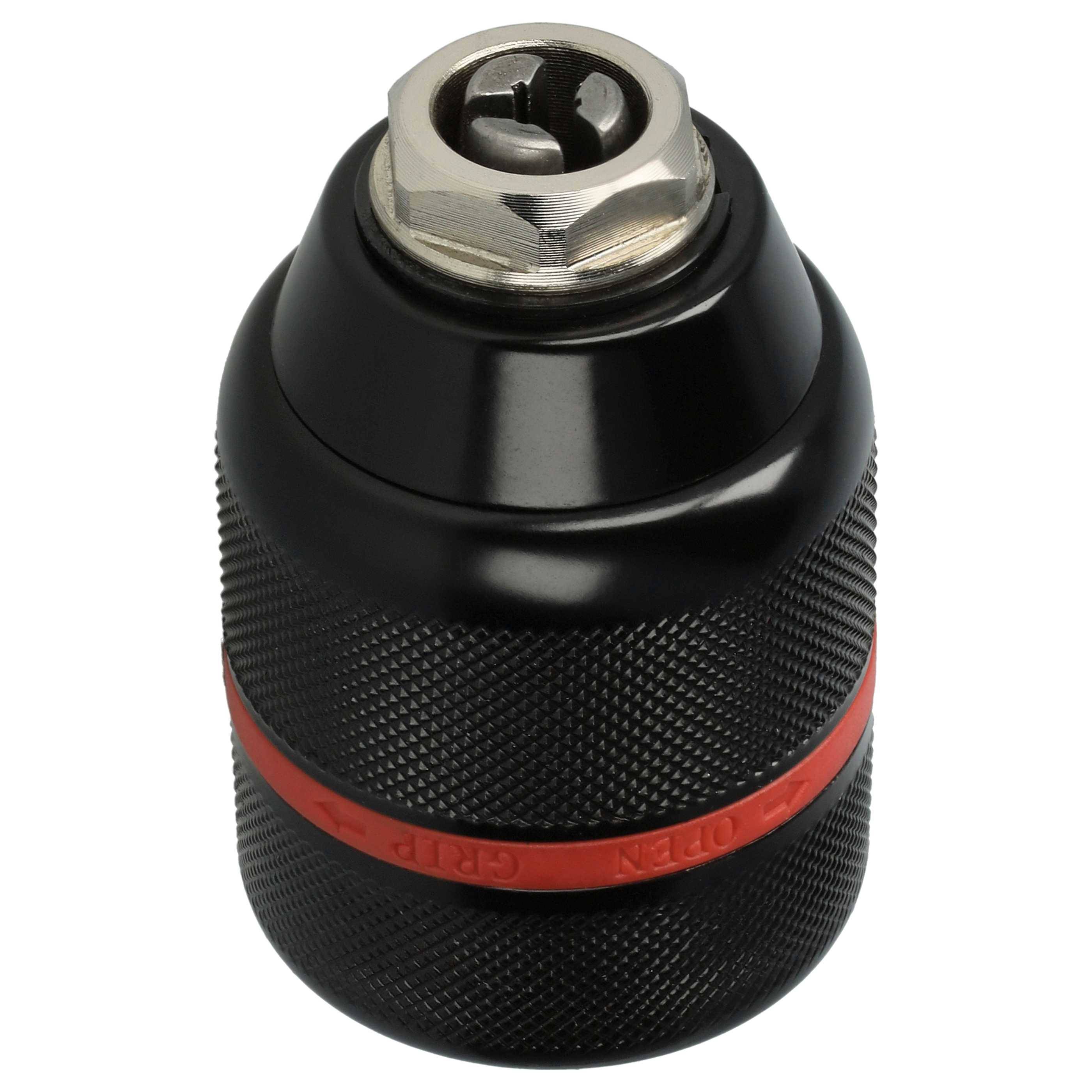 vhbw Schnellspannbohrfutter kompatibel mit Metabo 602316840, PowerMaxx SB 12 BL, BE 600/13-2 Akku Bohrschrauber, Bohrmaschinen Rot Schwarz, Für
