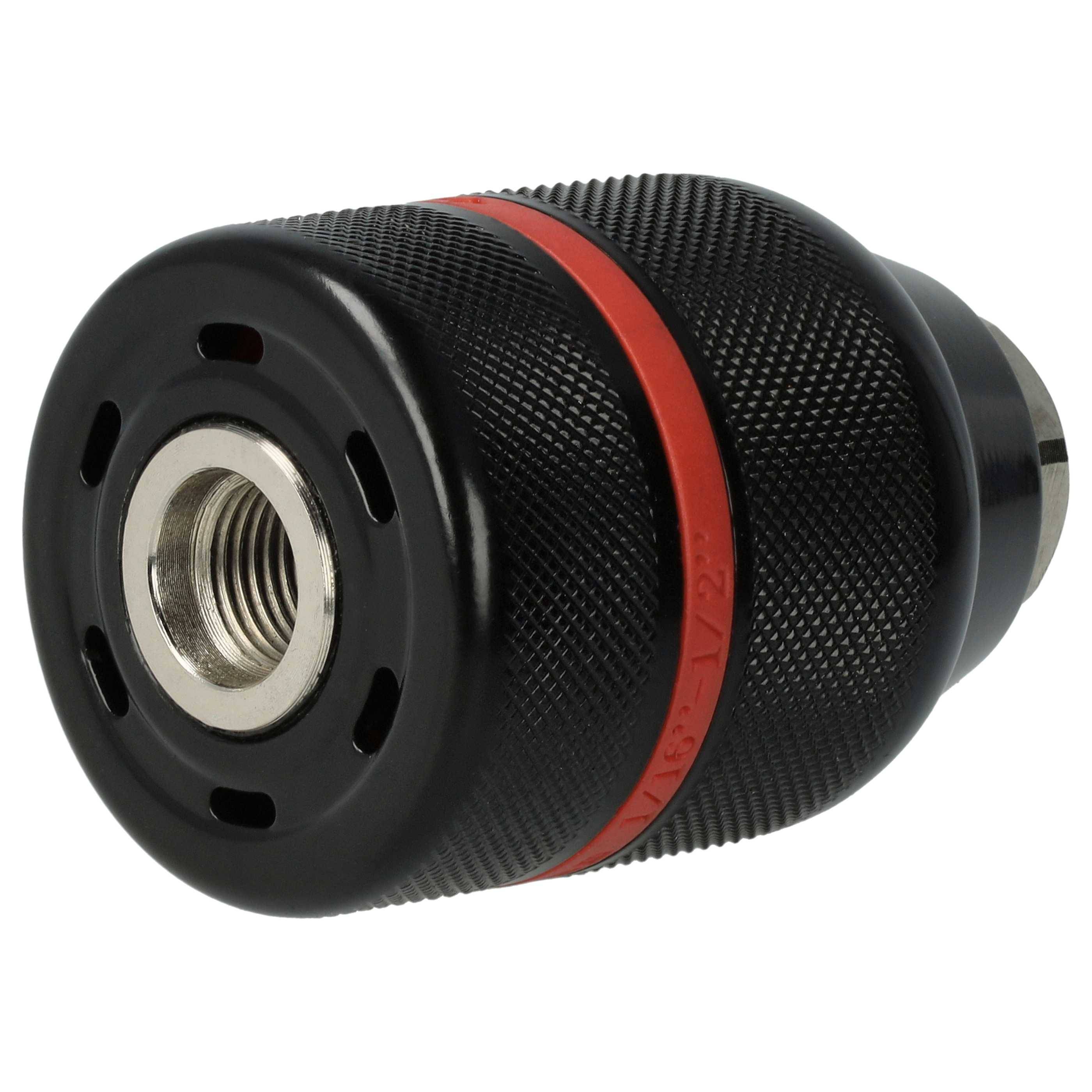 vhbw Schnellspannbohrfutter kompatibel mit Metabo PowerMaxx SB Basic, SB 18 LT BL Akku Bohrschrauber, Bohrmaschinen Rot Schwarz, Für Rechts-/