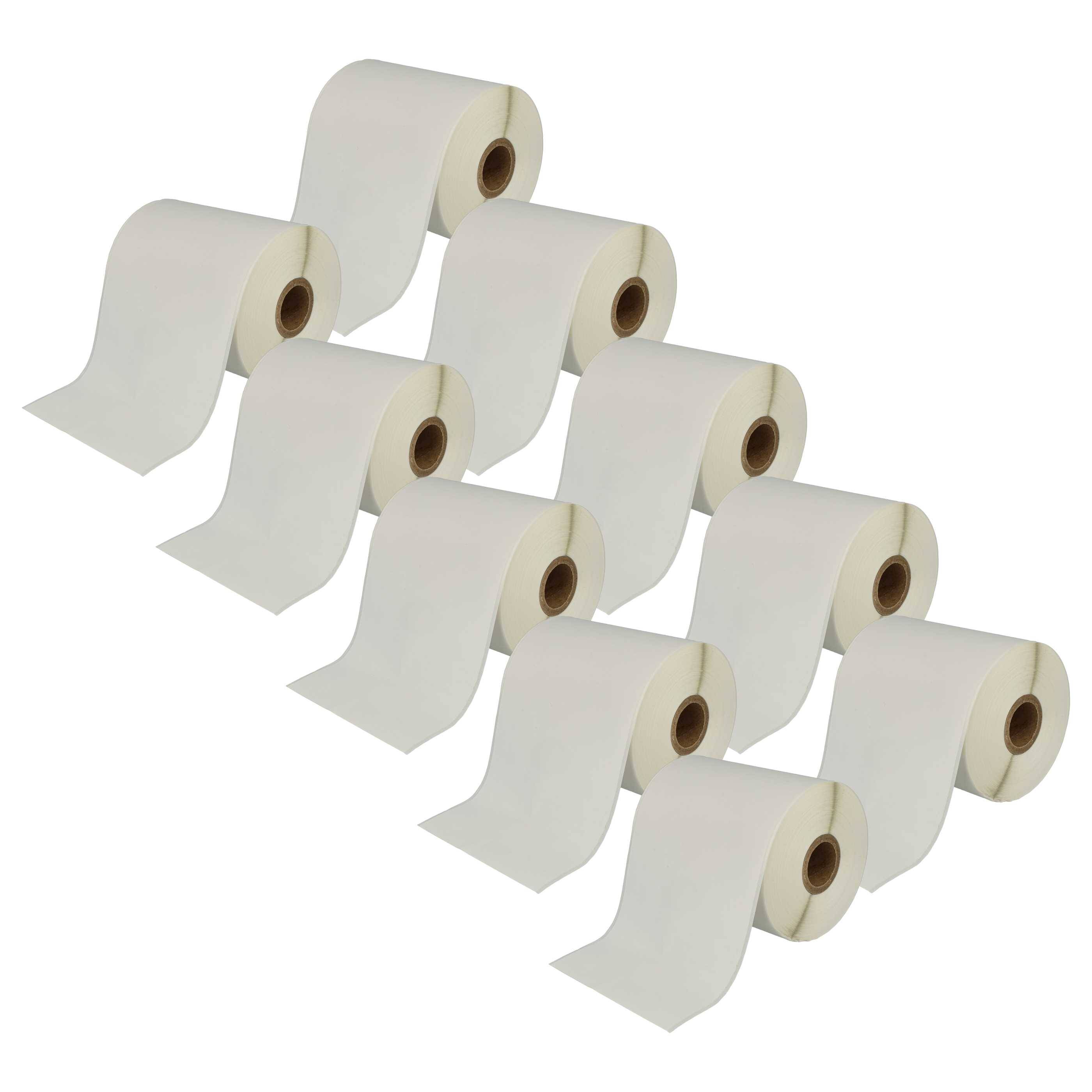 vhbw 10x Etiketten-Rolle 102mm x 44,3m (1 Etikette) kompatibel mit Brother TD-2130, TD-4100N, TD-4100, TD-4000, TD-2130N Etiketten-Drucker