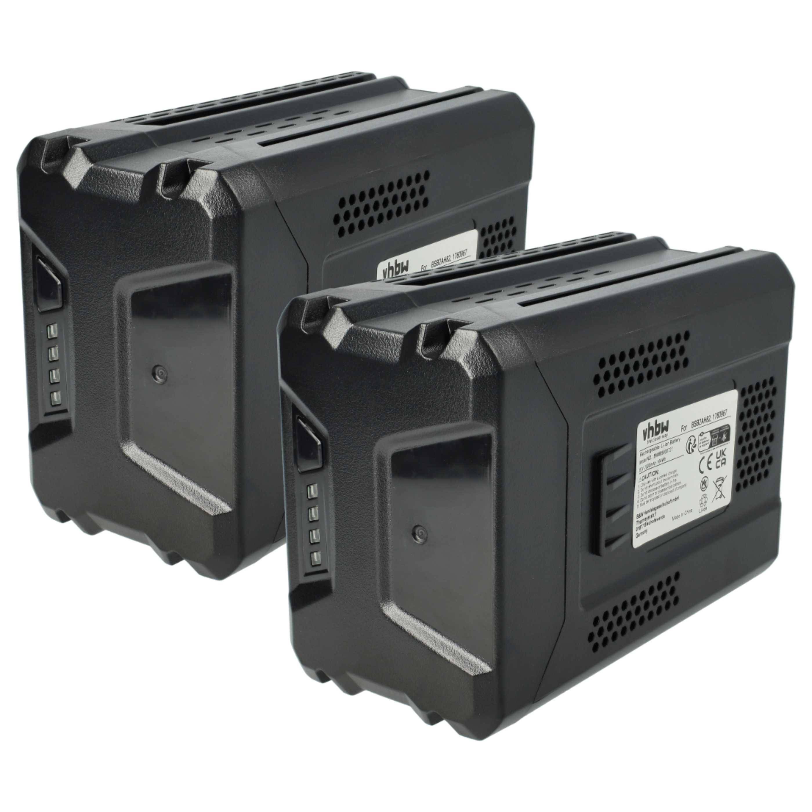 vhbw 2x Akku kompatibel mit Stiga SC 80 AE, SBC 80 D AE, SHT 80 AE, ST 8051 AE Rasenmäher (2000mAh 80V Li-Ion, 20 Zellen)