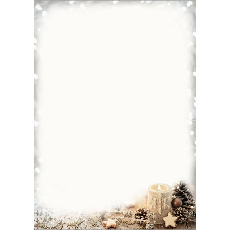 sigel Weihnachts-Motiv-Papier "Beige Christmas Candle", A4
