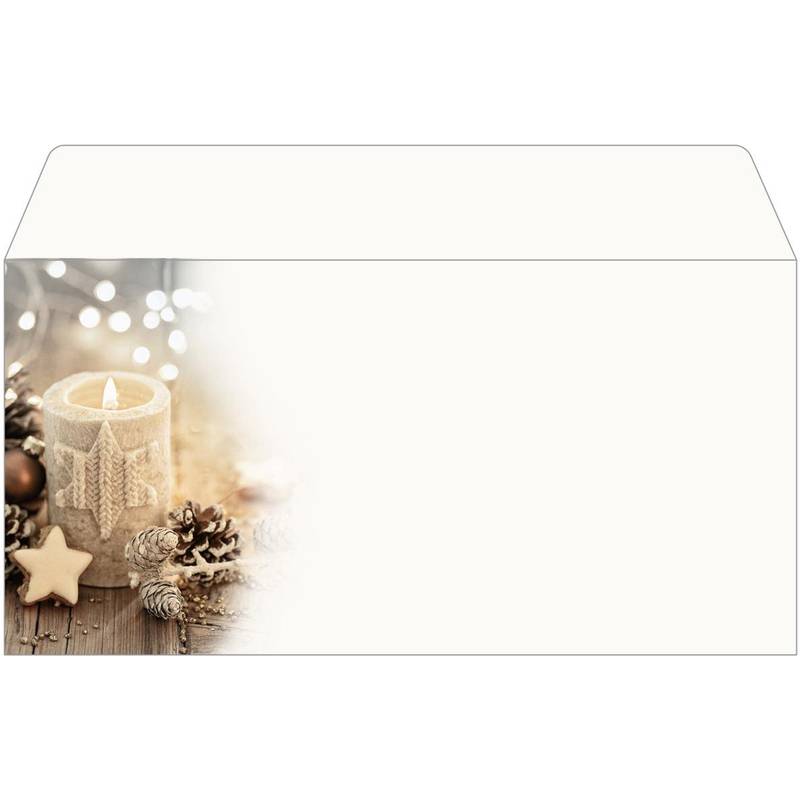 sigel Weihnachts-Motiv-Umschlag "Beige Christmas Candle"