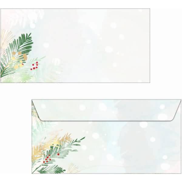 Weihnachtsumschlag DIN lang 90g 50 Stück Christmas Forest Watercolor