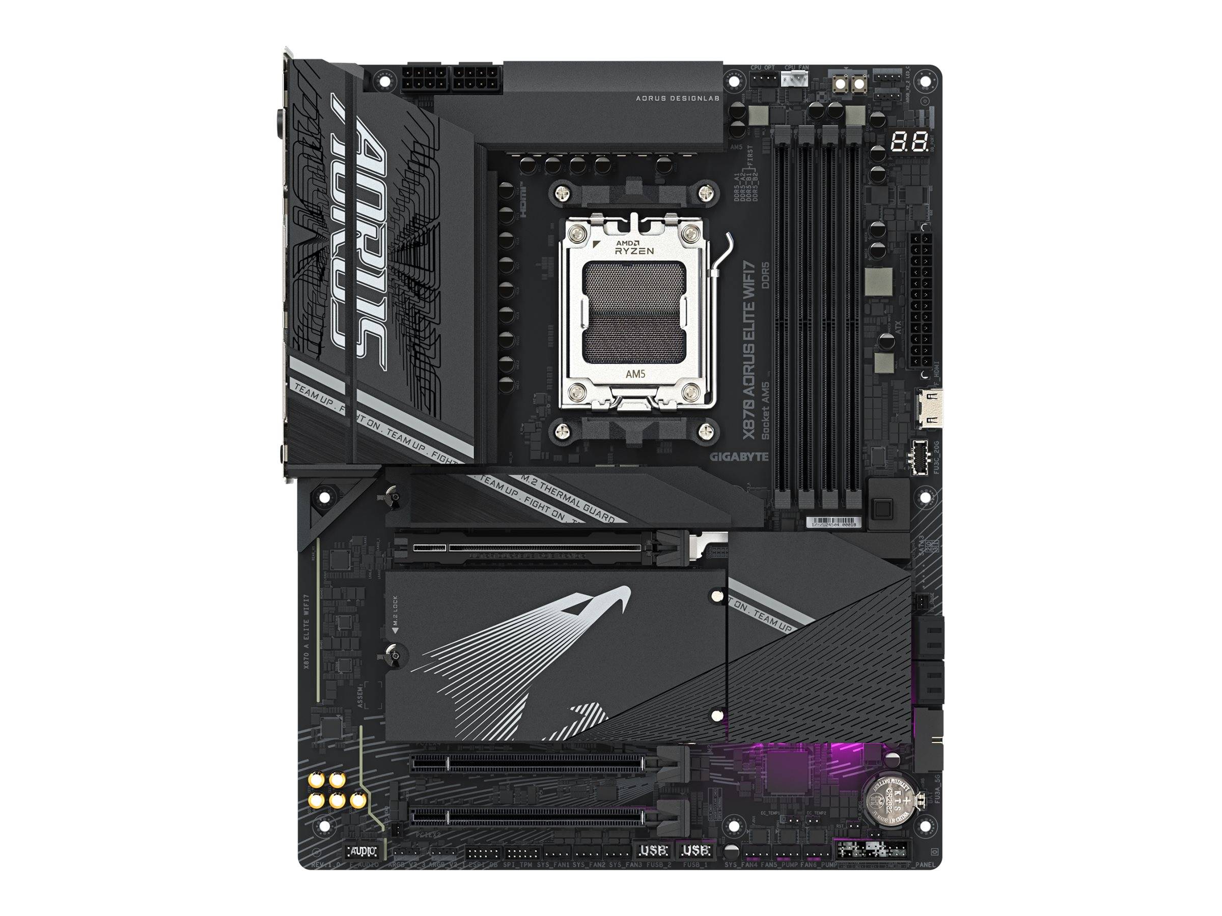 Gigabyte AORUS X870 ELITE WIFI7 - Motherboard - ATX - Socket AM5 - AMD X870 Chipsatz - USB-C 3.2 Gen 2x2, USB4, USB 3.2 Gen 1, USB 3.2 Gen 2 - 2.5