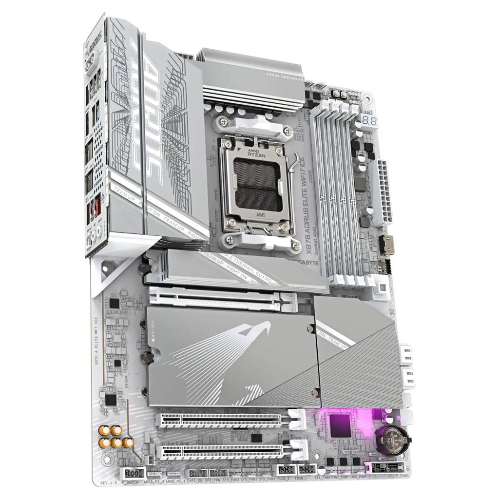 Gigabyte AORUS X870 ELITE WIFI7 ICE - Motherboard - ATX - Socket AM5 - AMD X870 Chipsatz - USB-C 3.2 Gen 2x2, USB4, USB 3.2 Gen 1, USB 3.2 Gen 2