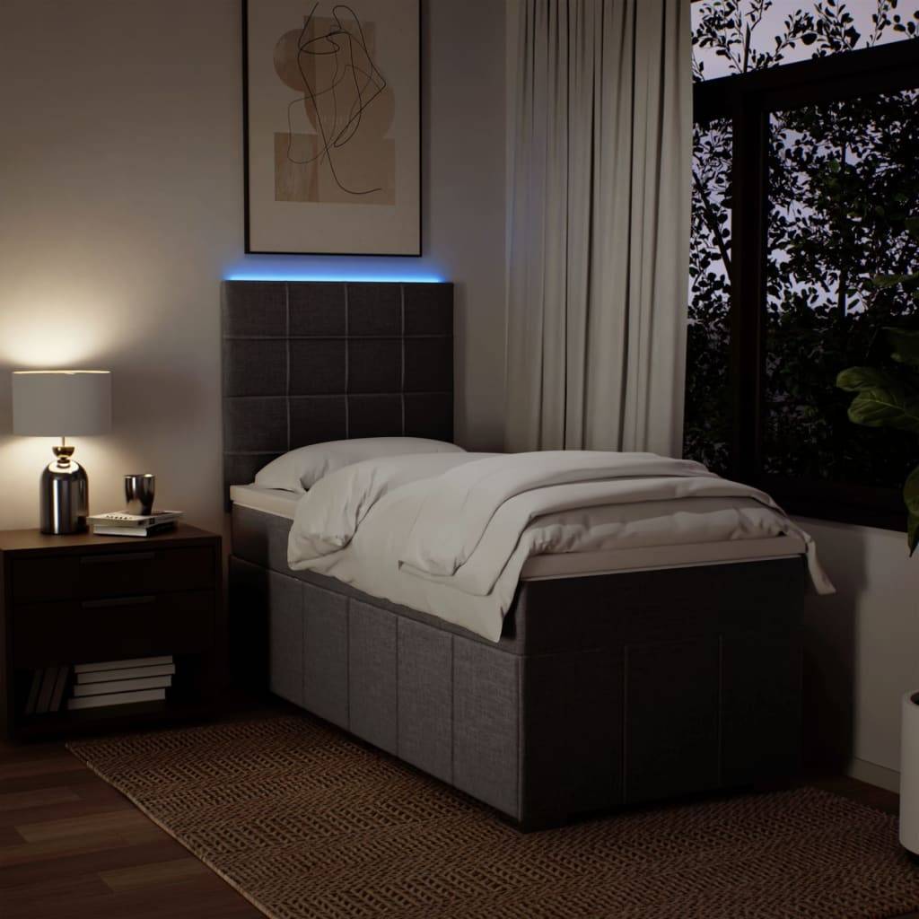 vidaXL Boxspringbett mit Matratze Taupe 100x200 cm Stoff