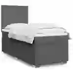 vidaXL Boxspringbett mit Matratze Dunkelgrau 90x190 cm Stoff vidaXL Boxspringbett mit Matratze Dunkelgrau 90x190 cm Stoff