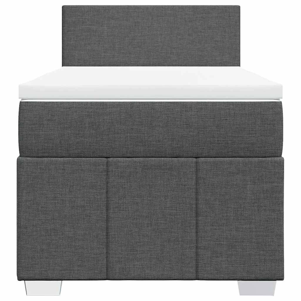 vidaXL Boxspringbett mit Matratze Dunkelgrau 80x200 cm Stoff