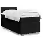 vidaXL Boxspringbett mit Matratze Schwarz 90x190 cm Stoff vidaXL Boxspringbett mit Matratze Schwarz 90x190 cm Stoff
