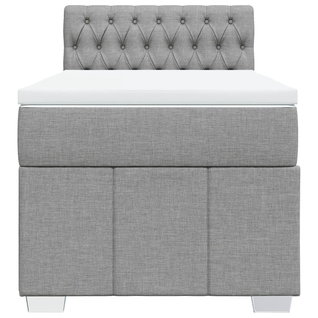 vidaXL Boxspringbett mit Matratze Hellgrau 80x200 cm Stoff