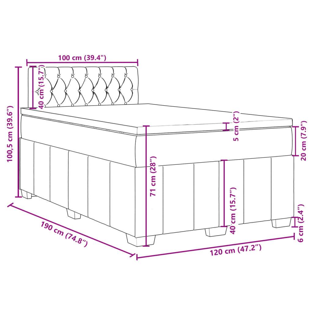 vidaXL Boxspringbett mit Matratze Blau 120x190 cm Stoff
