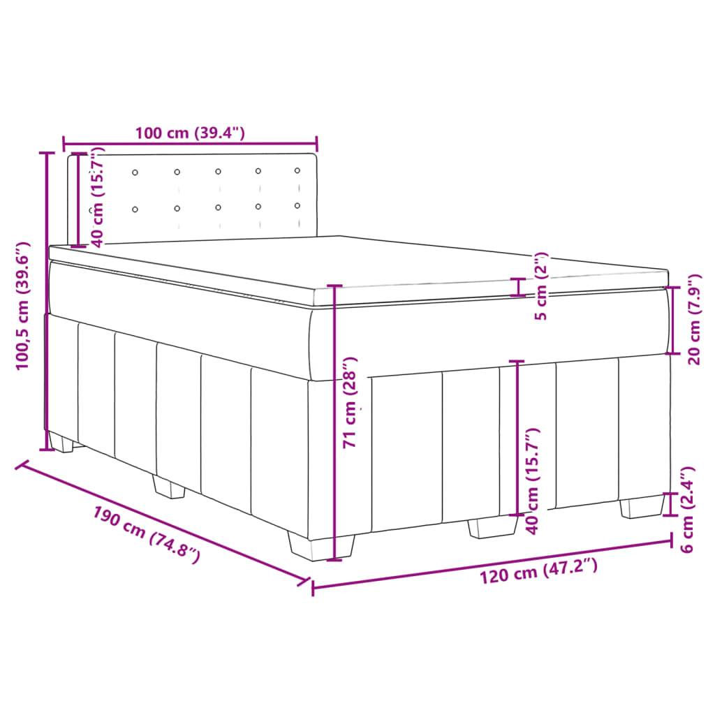 vidaXL Boxspringbett mit Matratze Schwarz 120x190 cm Stoff