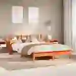 vidaXL Massivholzbett ohne Matratze Wachsbraun 135x190 cm Kiefernholz vidaXL Massivholzbett ohne Matratze Wachsbraun 135x190 cm Kiefernholz