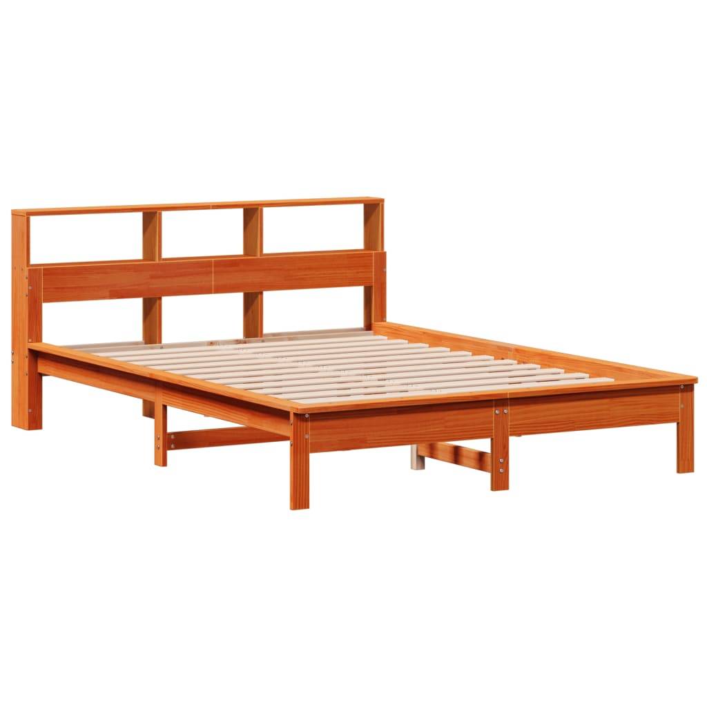 vidaXL Massivholzbett ohne Matratze Wachsbraun 150x200 cm Kiefernholz