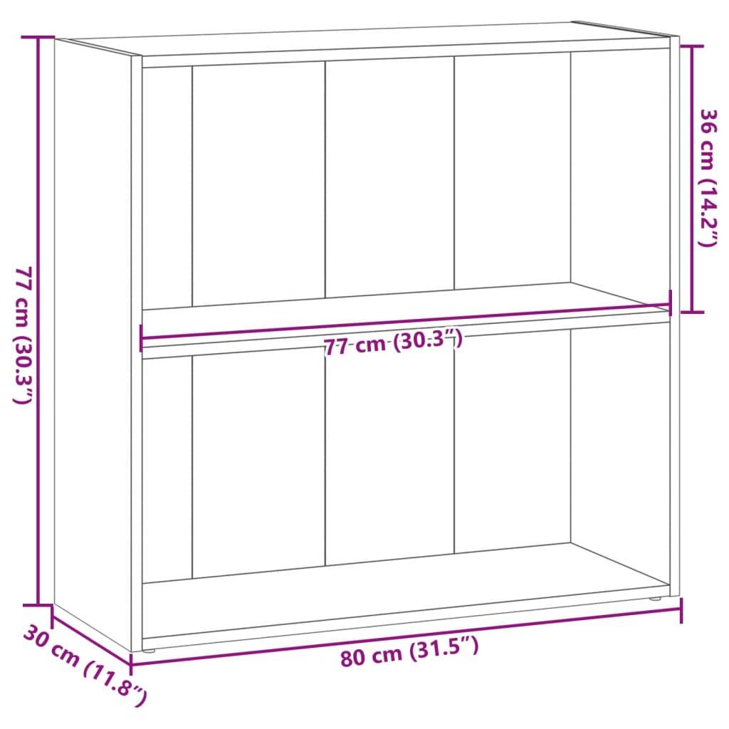 vidaXL Bücherregal Artisan-Eiche 80x30x77 cm Holzwerkstoff