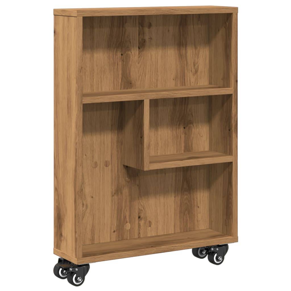 vidaXL Aufbewahrungswagen Schmal Artisan-Eiche 48x13x68 Holzwerkstoff
