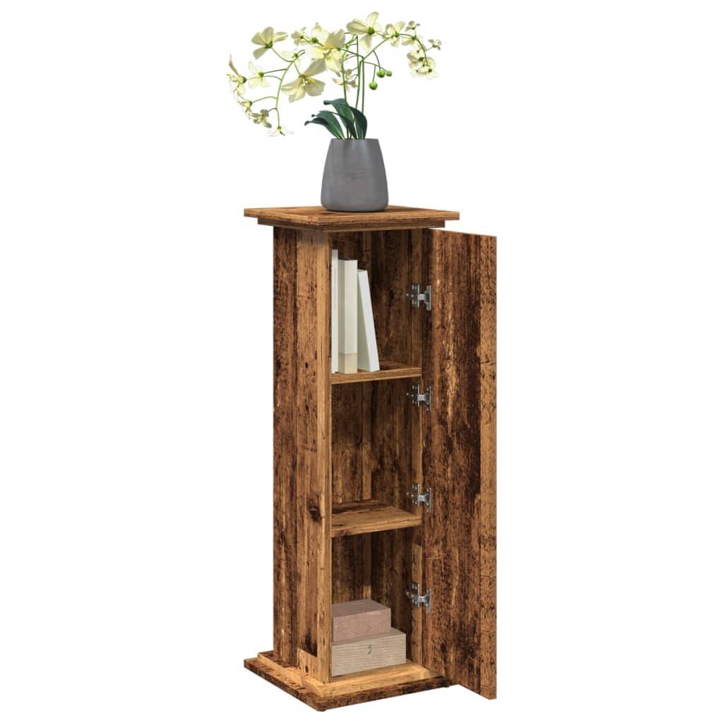 vidaXL Postament mit Stauraum Altholz-Optik 31x30x90 cm Holzwerkstoff