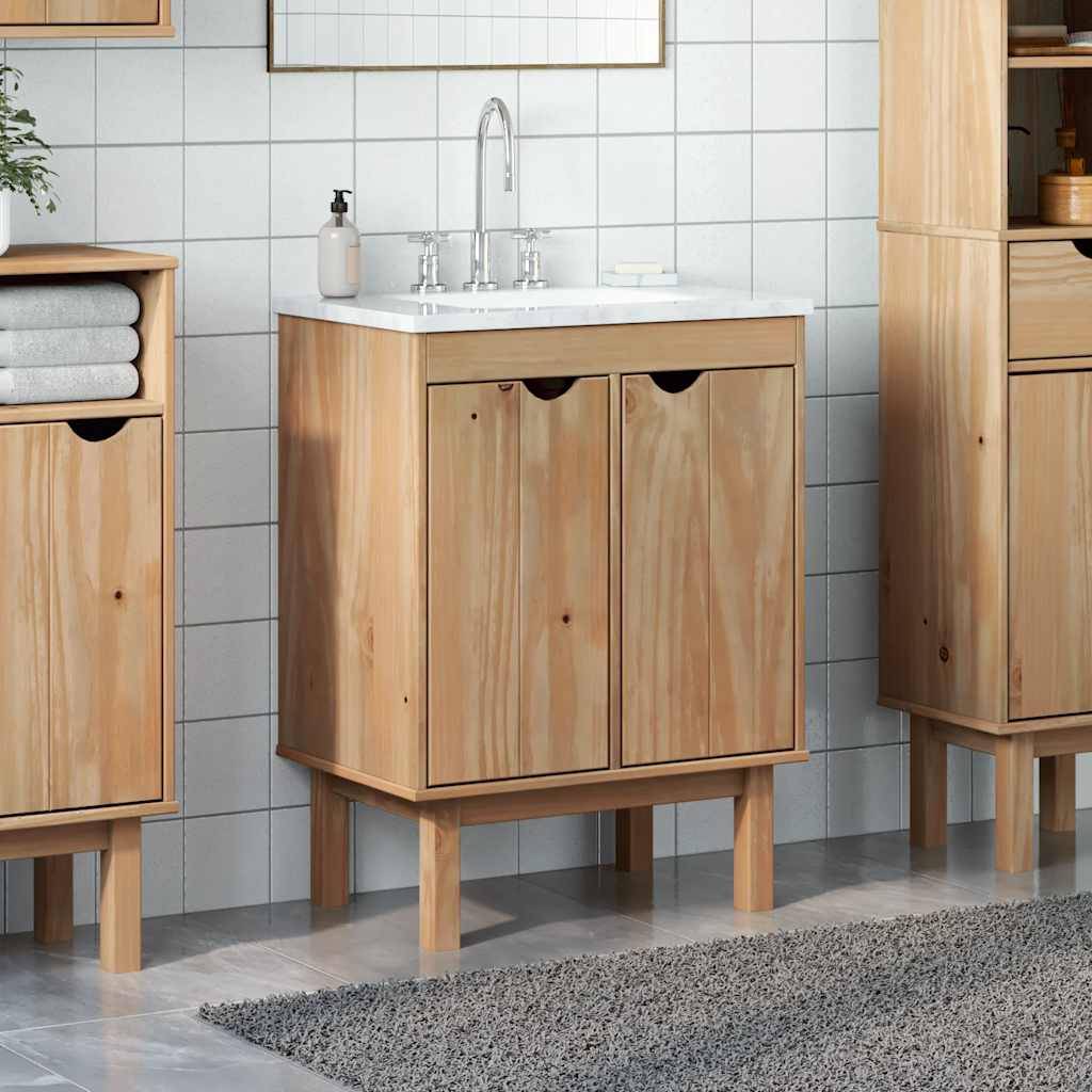 vidaXL Waschbeckenschrank OTTA 59x40x80 cm Massivholz Kiefer