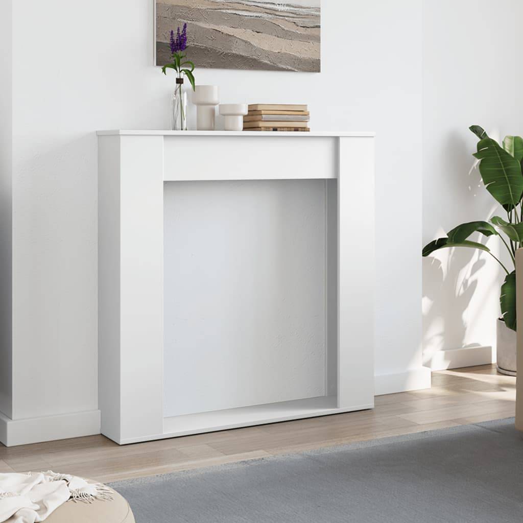 vidaXL Kaminumrandung Weiß 100x20x100 cm Holzwerkstoff