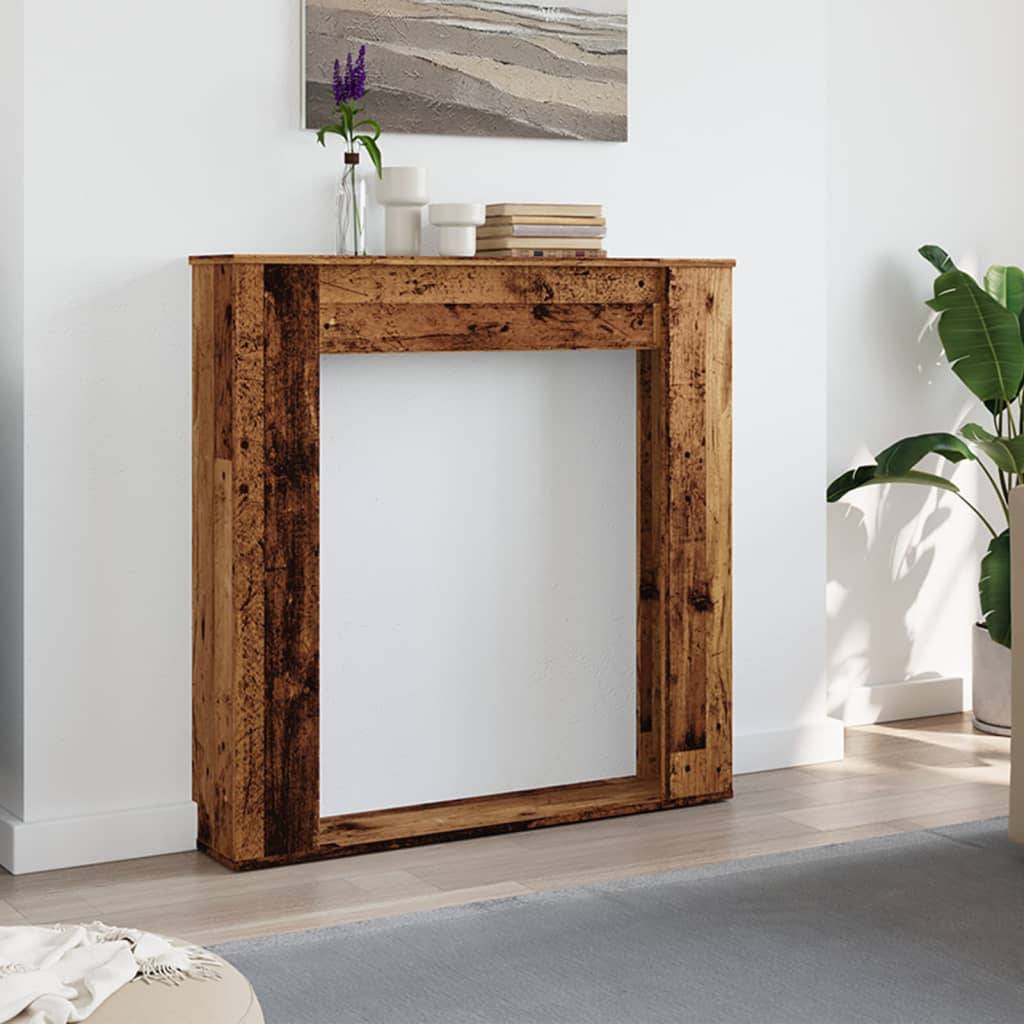 vidaXL Kaminumrandung Altholz-Optik 100x20x100 cm Holzwerkstoff