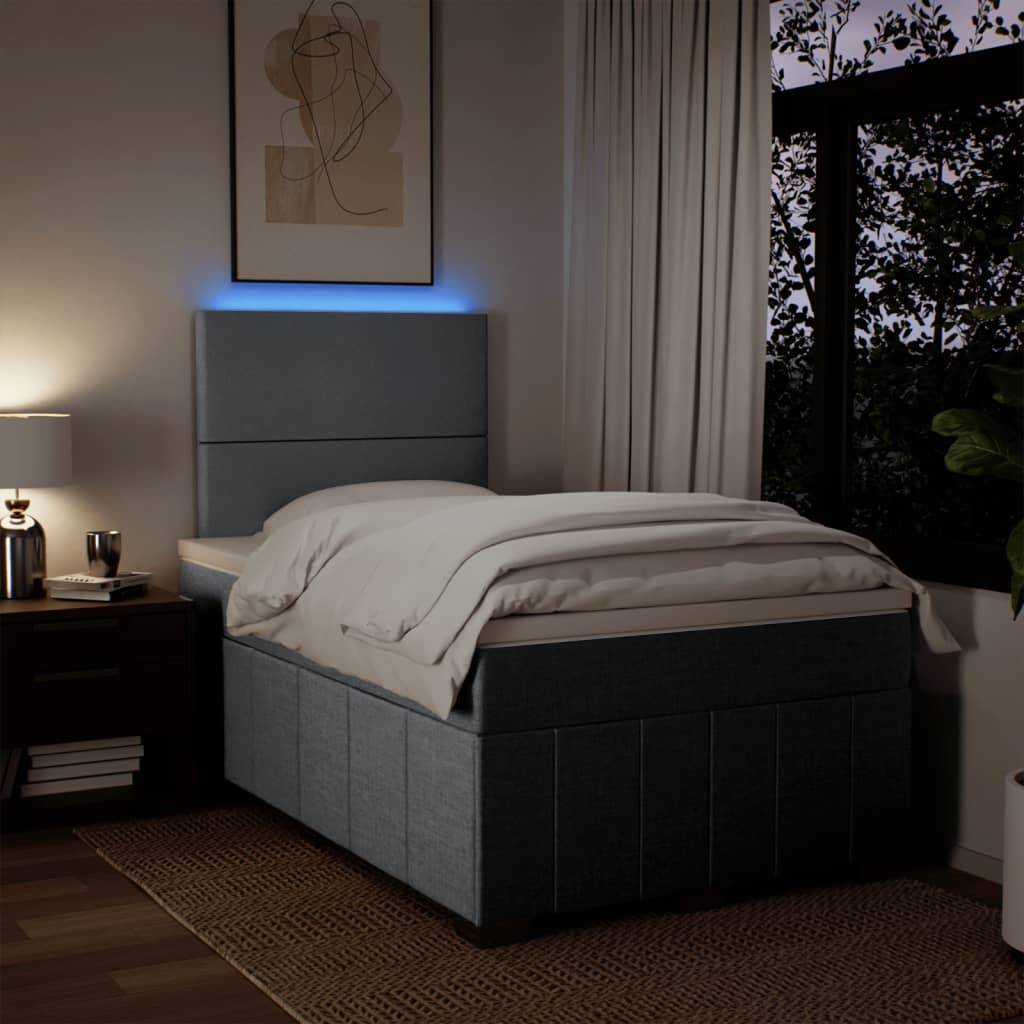 vidaXL Boxspringbett mit Matratze Hellgrau 120x190 cm Stoff