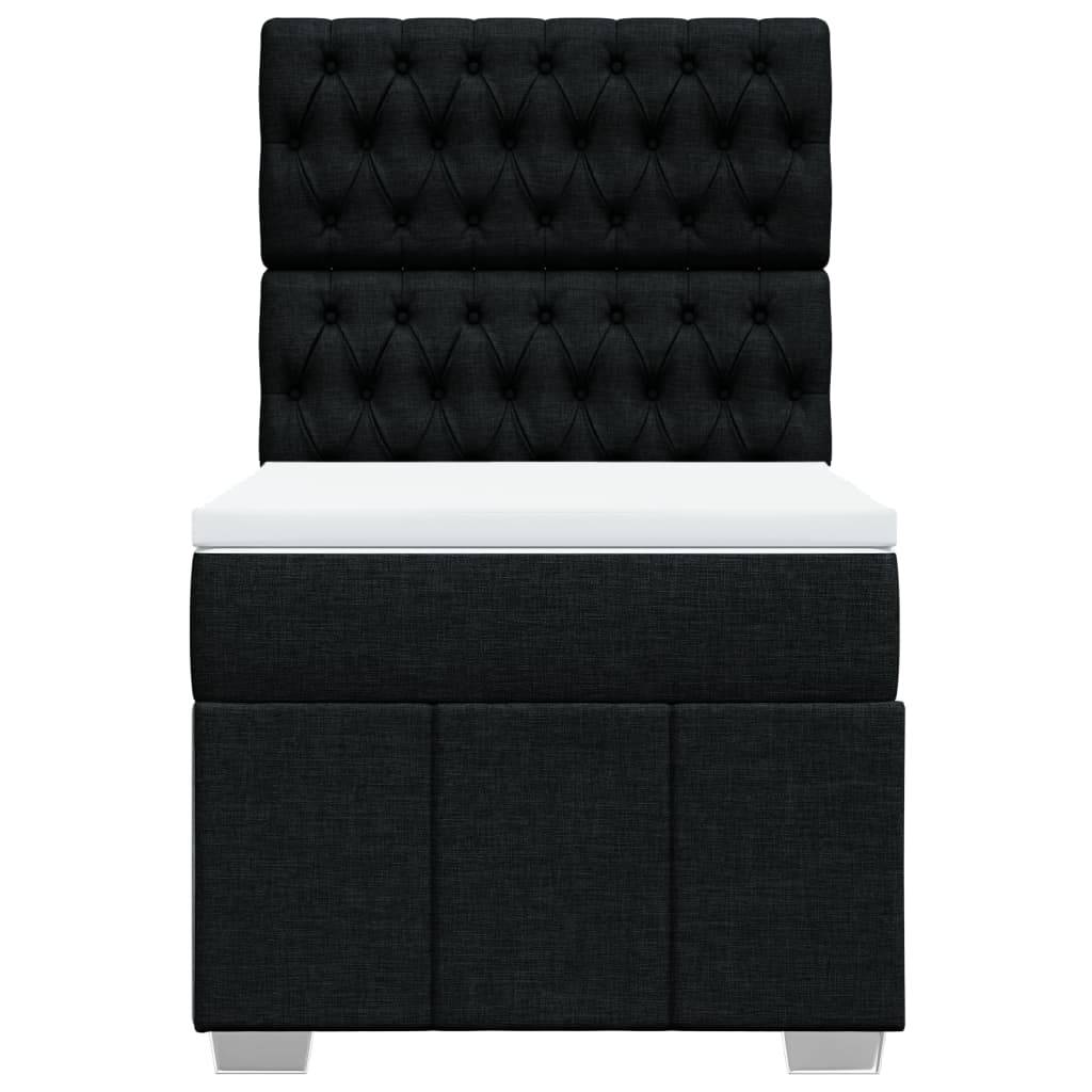 vidaXL Boxspringbett mit Matratze Schwarz 80x200 cm Stoff