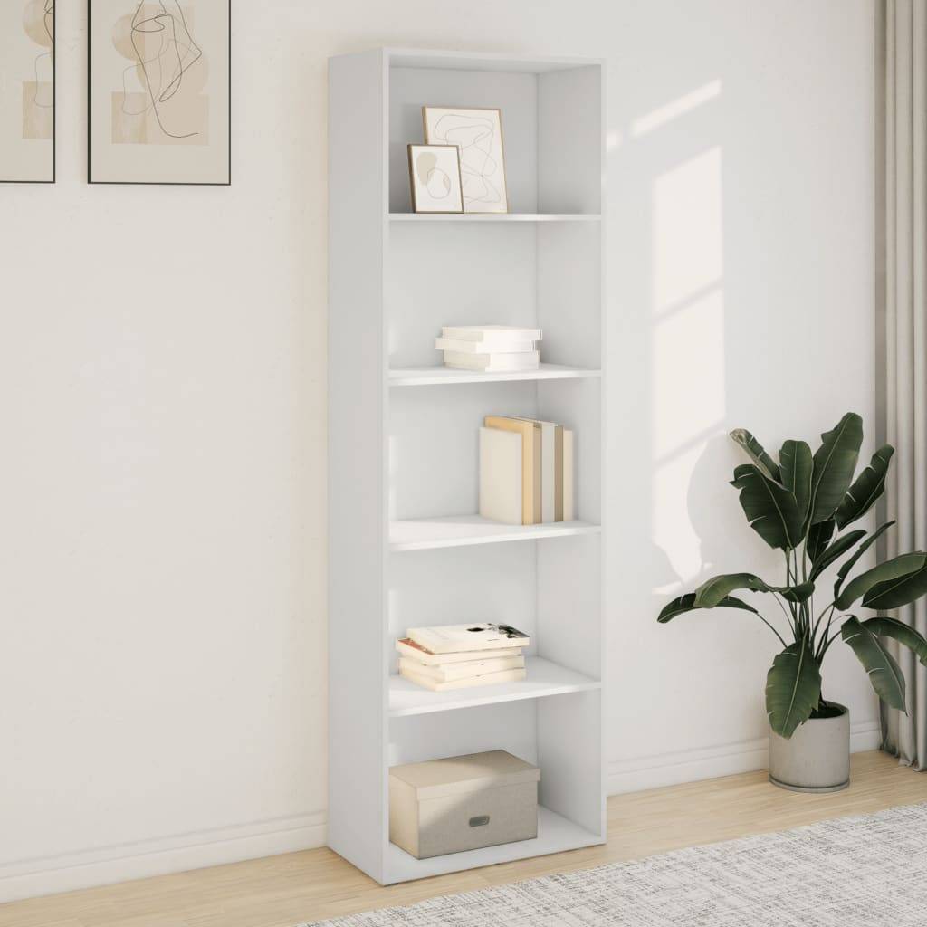 vidaXL Bücherregal Weiß 60x30x189 cm Holzwerkstoff