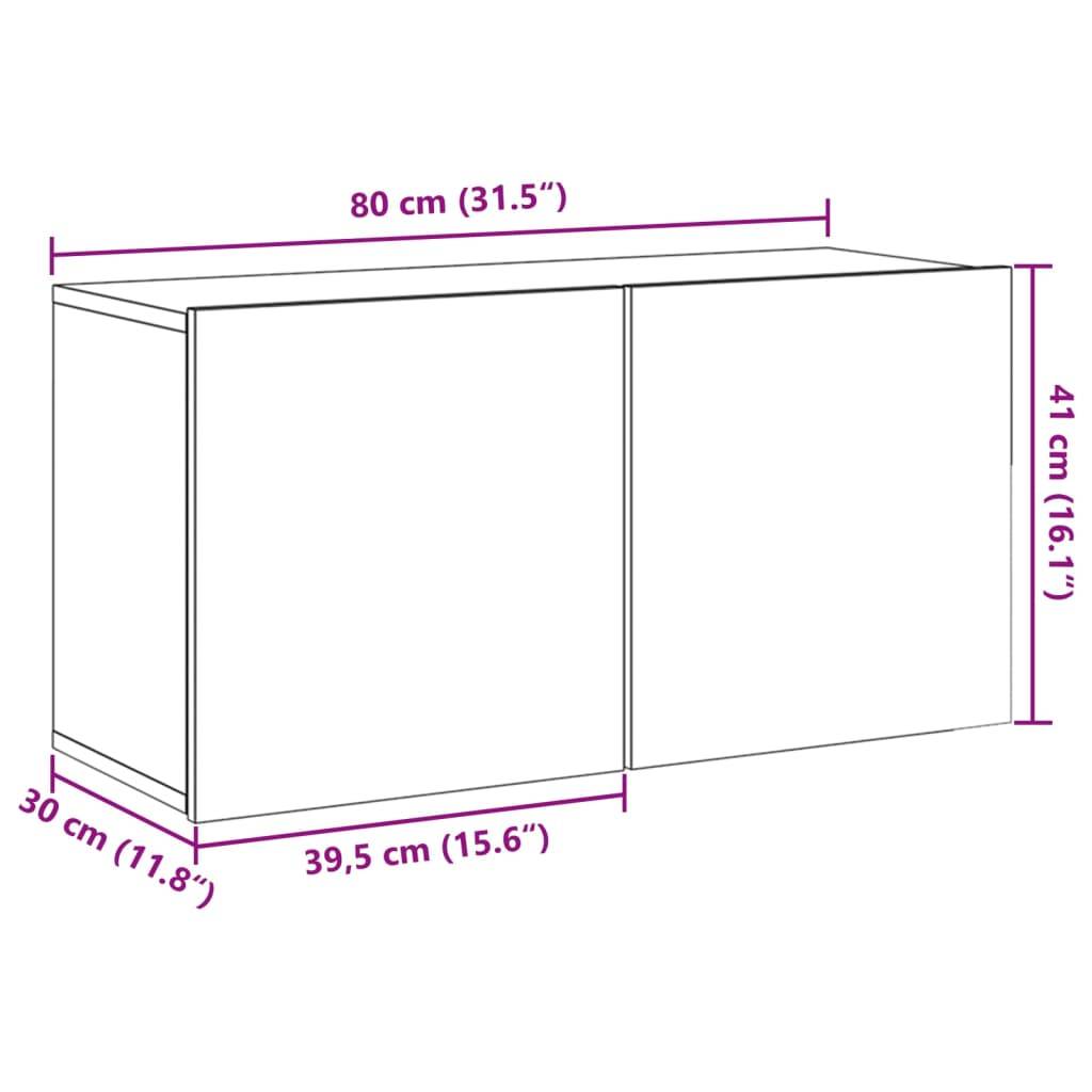 vidaXL TV-Wandschrank Altholz-Optik 80x30x41 cm
