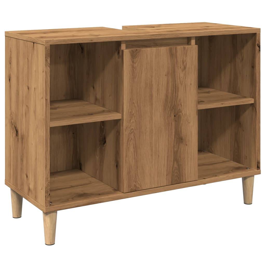 vidaXL Badschrank Braun Artisan-Eiche 80x33x60 cm Holzwerkstoff