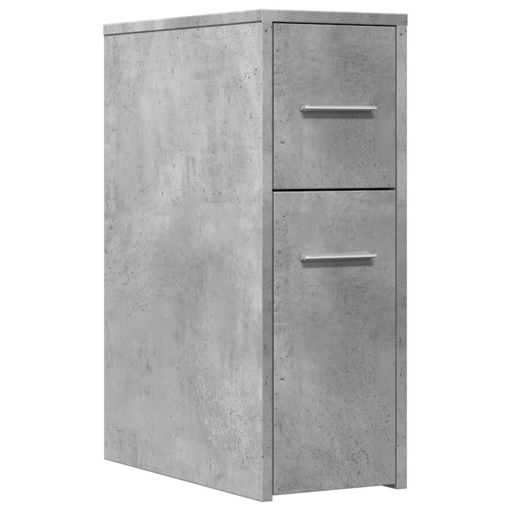 vidaXL Badschrank Schmal mit Rollen Betongrau Holzwerkstoff