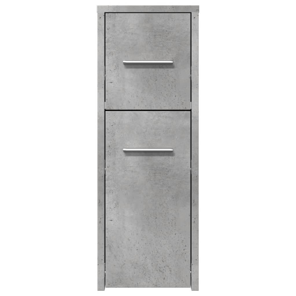 vidaXL Badschrank Schmal mit Rollen Betongrau Holzwerkstoff