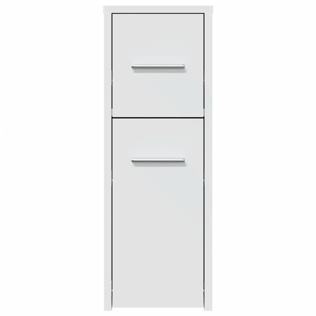 vidaXL Badschrank Schmal mit Rollen Weiß Holzwerkstoff