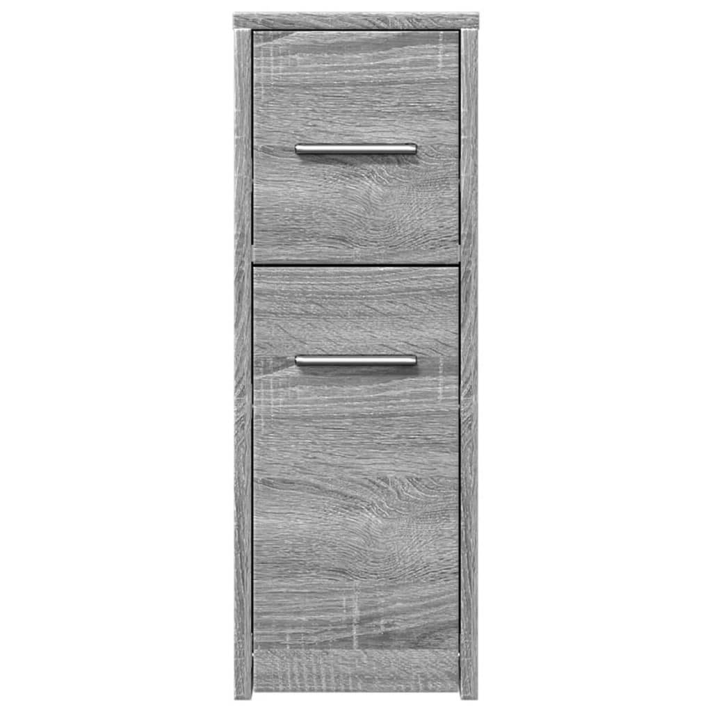 vidaXL Badschrank Schmal mit Rollen Grau Sonoma Holzwerkstoff