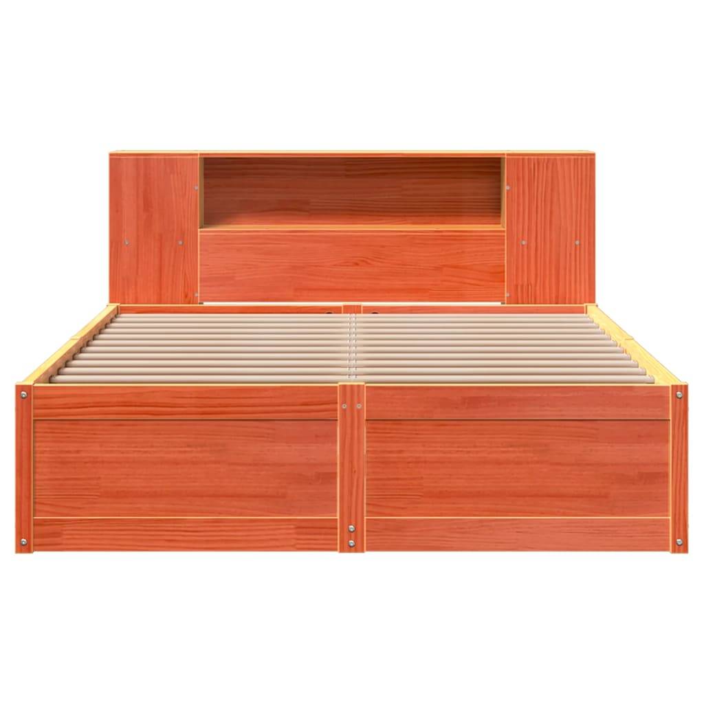 vidaXL Massivholzbett ohne Matratze Wachsbraun 140x200 cm Kiefernholz
