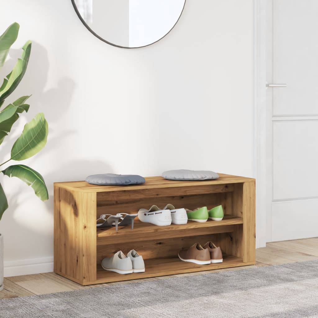 vidaXL Schuhbank Artisan-Eiche 100x35x45 cm Holzwerkstoff