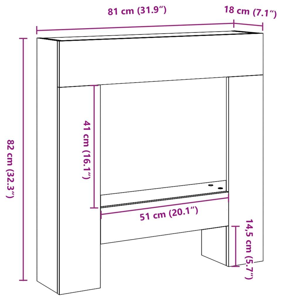 vidaXL Kaminumrandung Artisan-Eiche 81x18x82 cm Holzwerkstoff