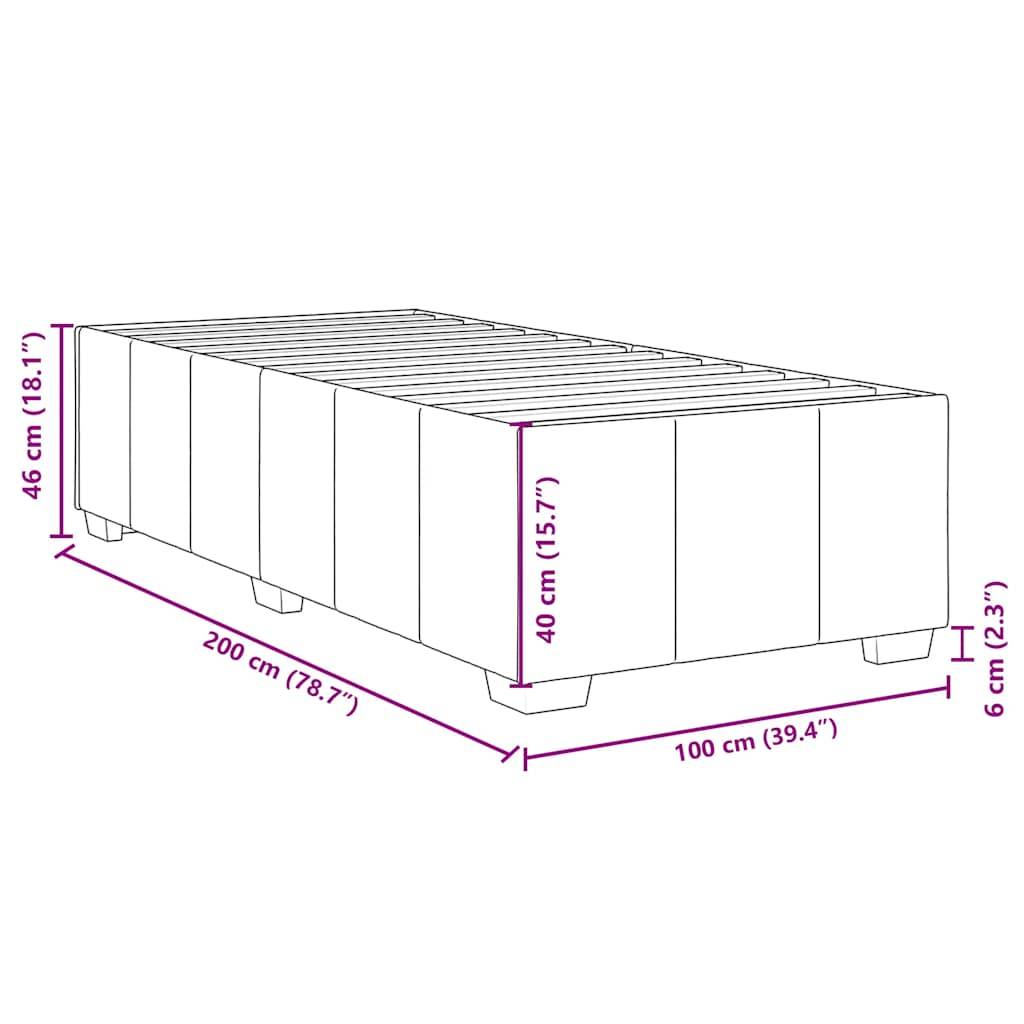vidaXL Boxspringbett mit Matratze Dunkelbraun 100x200 cm Stoff