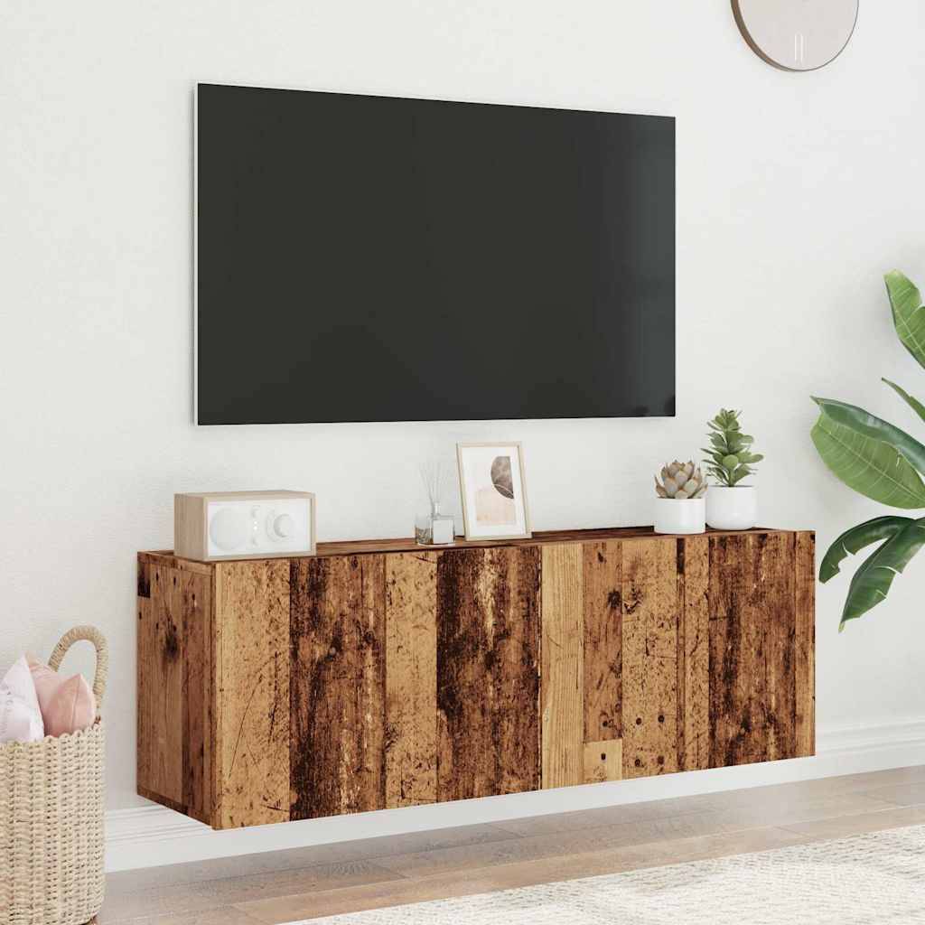 vidaXL TV-Wandschränke 2 Stk. Altholz-Optik 60x30x41 cm